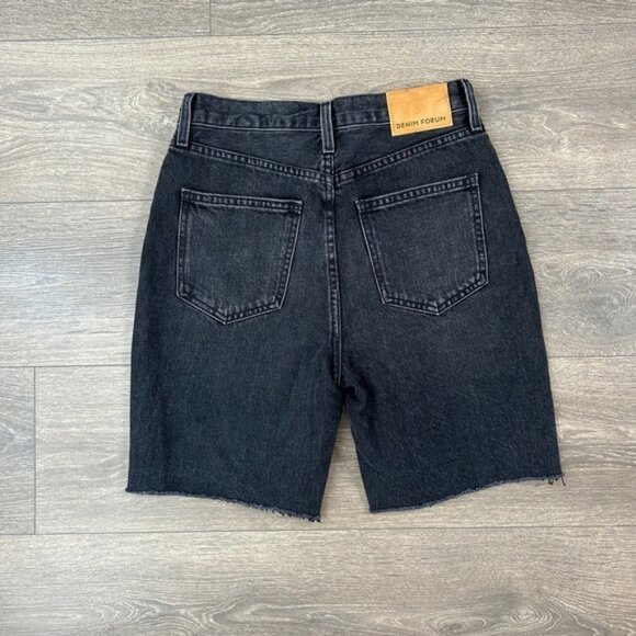 Aritzia Denim Forum Yoko Bermuda Jorts Jean Shorts Denim Long Black Cutoffs 25 - Picture 8 of 9